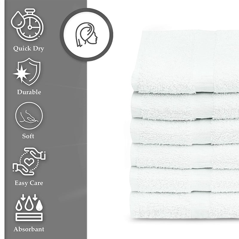 GOLD TEXTILES 12 Pcs New White (20x40 Inches) Cotton Blend Terry Bath Towels Salon/Gym Towels Light Weight Fast Drying - Image 3
